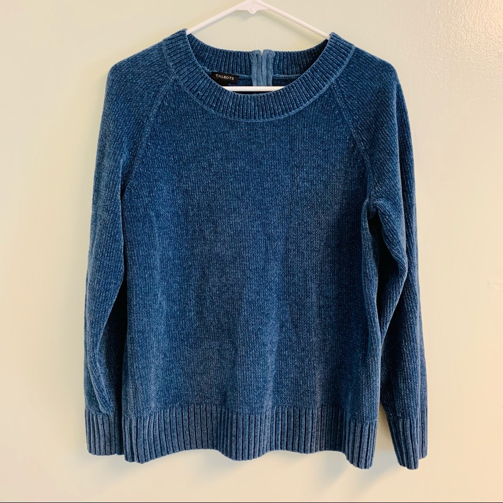 Blue Velour Sweater